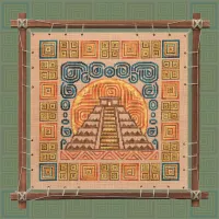 Печатная схема для вышивания «Индейские мотивы. Пирамида» 5 цветов