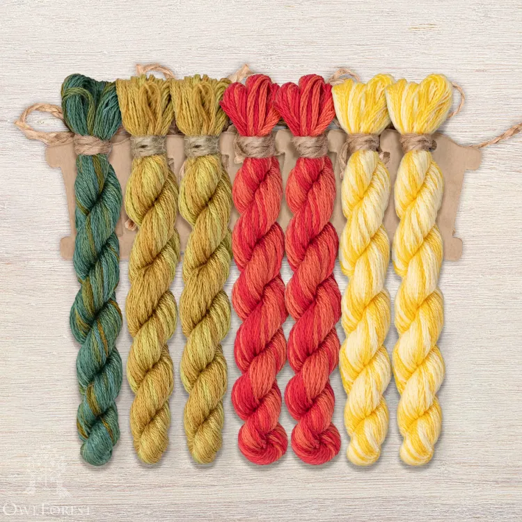 Набор ниток OwlForest для схемы «Жар-птица» (DMC)