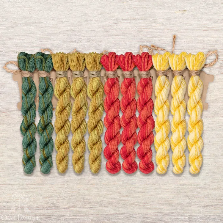 Набор ниток OwlForest для схемы «Жар-птица» (DMC)