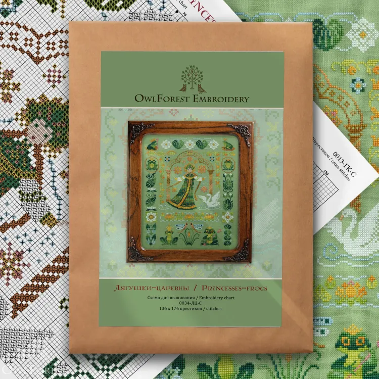 Схема для вышивания «Лягушки-царевны» 