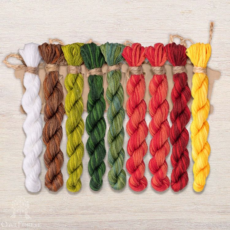 Набор ниток OwlForest для схемы «Сезон заготовок. Помидоры» (DMC)