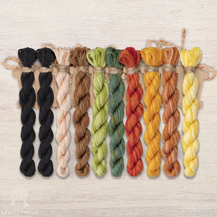 Набор ниток OwlForest для схемы «Тыквенная ночь» (DMC)