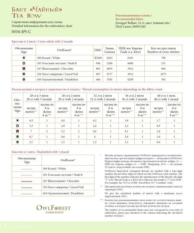 Схема для вышивания «Бант Чайный»