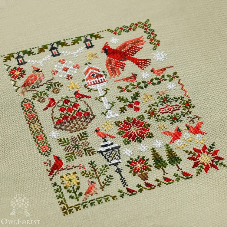 Схема для вышивания «Красные кардиналы»