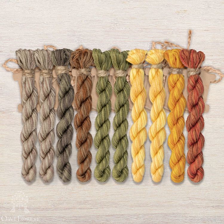 Набор ниток OwlForest для схемы «Золотые пчёлы» (DMC)