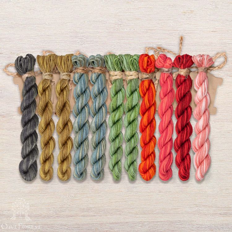 Набор ниток OwlForest для схемы «Торжественный мак» (ПНК им. Кирова)