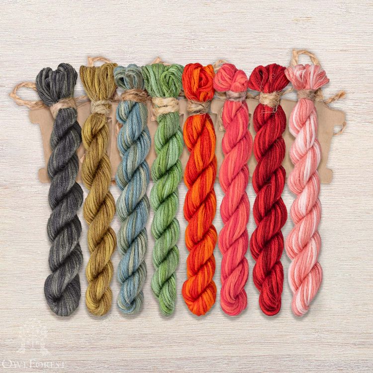 Набор ниток OwlForest для схемы «Торжественный мак» (ПНК им. Кирова)