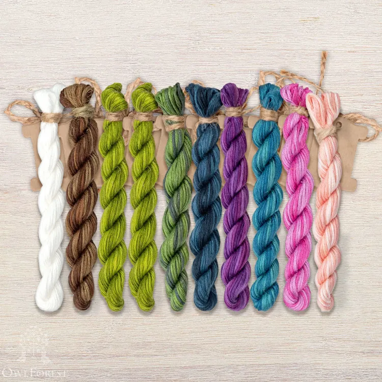 Набор ниток OwlForest для схемы «Колибри»  (ПНК)