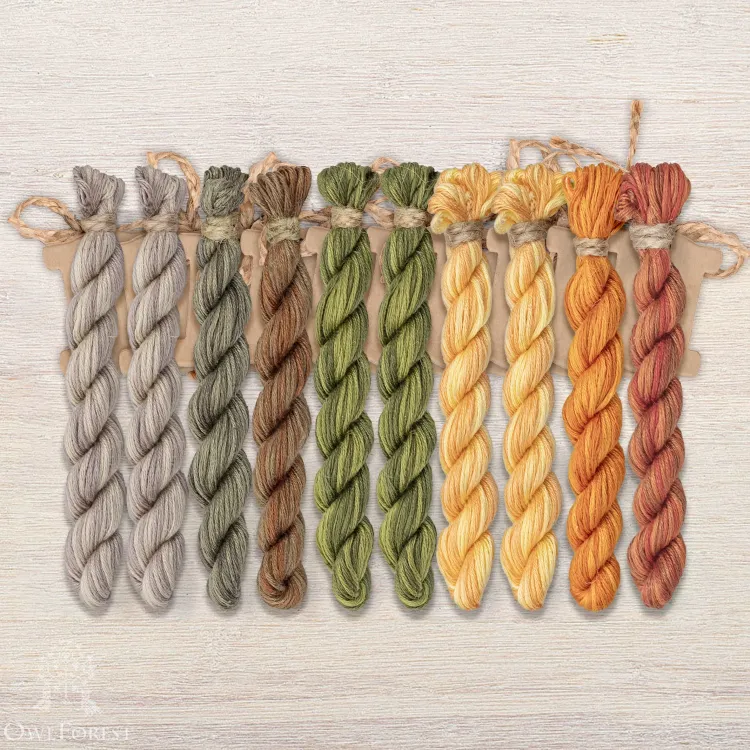 Набор ниток OwlForest для схемы «Золотые пчёлы» (ПНК)