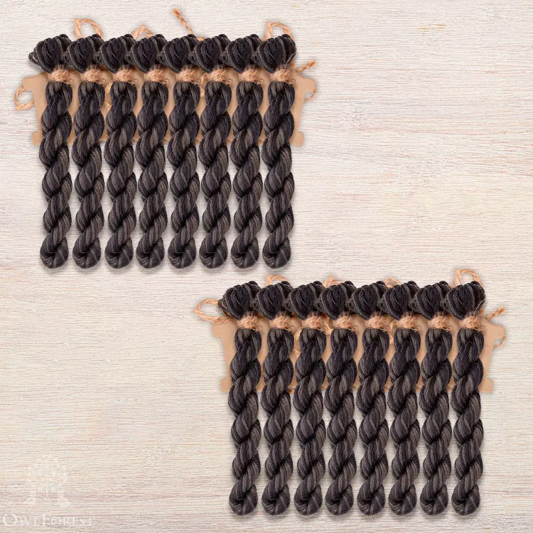 Набор ниток OwlForest для схемы «Чёрные розы» (DMC)