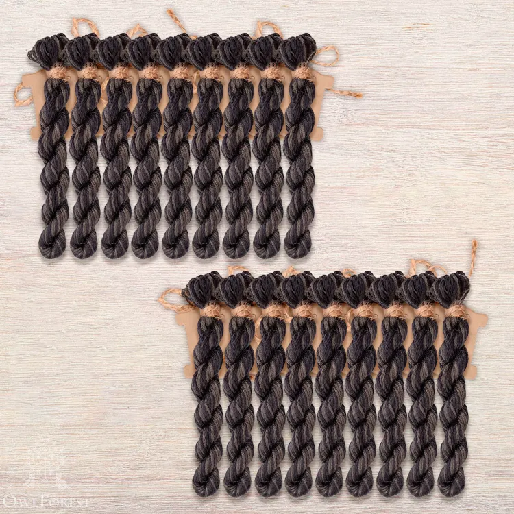 Набор ниток OwlForest для схемы «Чёрные розы» (DMC)