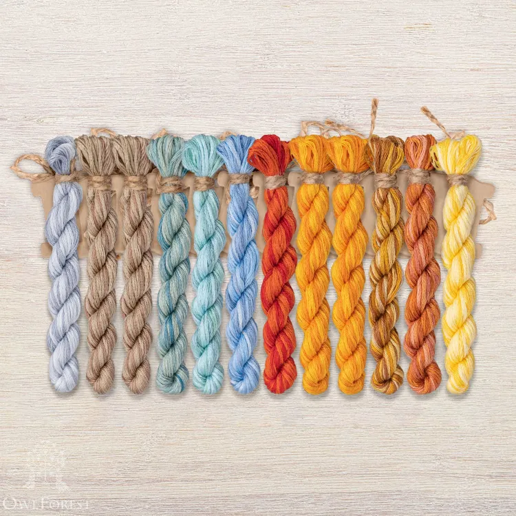 Набор ниток OwlForest для схемы «Вокруг Солнца» (DMC)