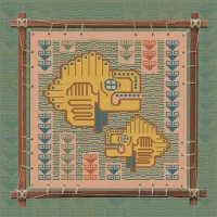 Электронная схема «Индейские мотивы. Рыбы» 5 цветов