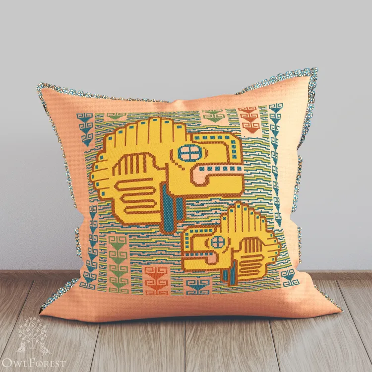 Электронная схема «Индейские мотивы. Рыбы» 5 цветов