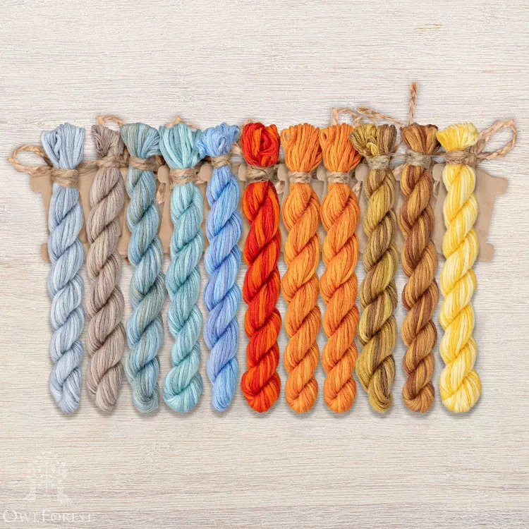 Набор ниток OwlForest для схемы «Вокруг Солнца» (ПНК)