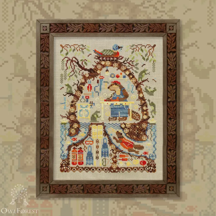 Схема для вышивания «Лесные домишки. Бобры» 