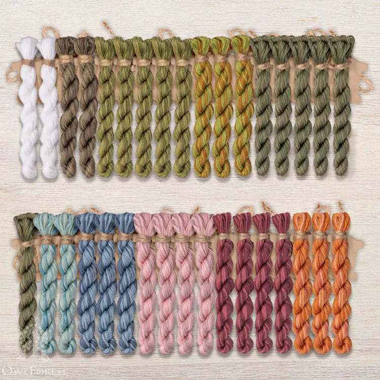 Набор ниток OwlForest для схемы «Вечноцветущий сад» (DMC)