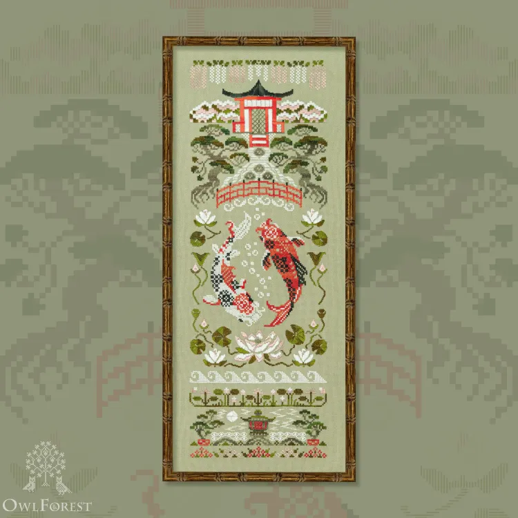 Схема для вышивания «Садовые карпы» 