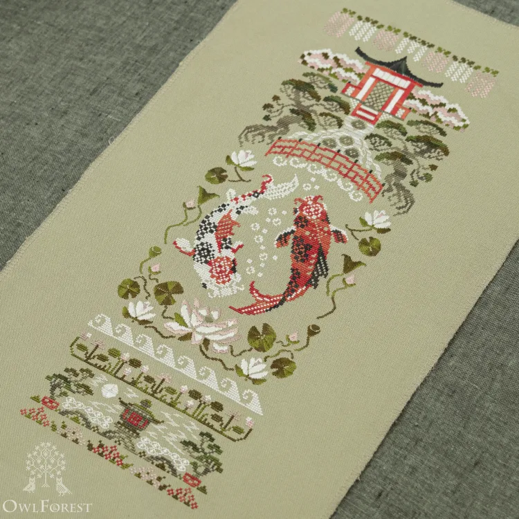 Схема для вышивания «Садовые карпы» 