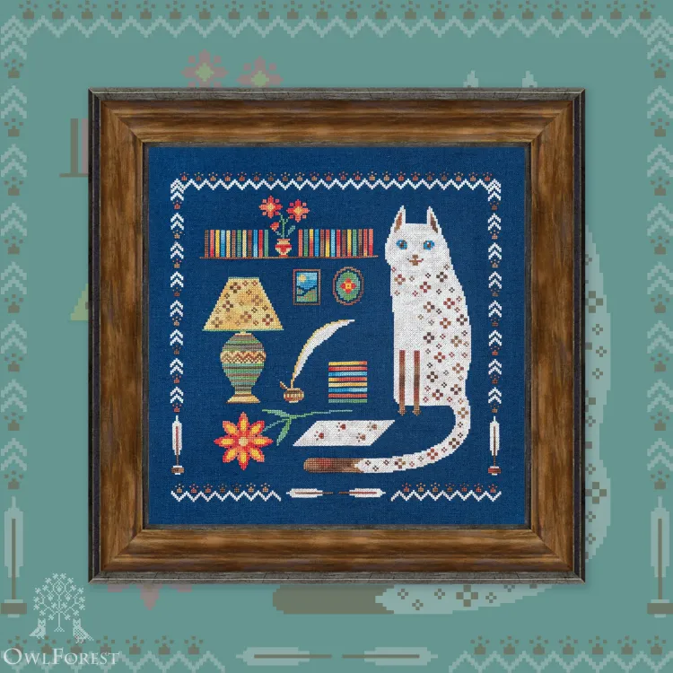 Схема для вышивания «Кот и поэзия»
