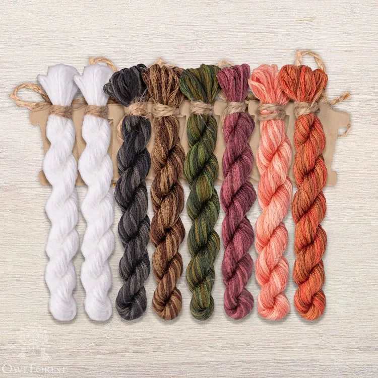 Набор ниток OwlForest для схемы «Ягодные тигры» (DMC)