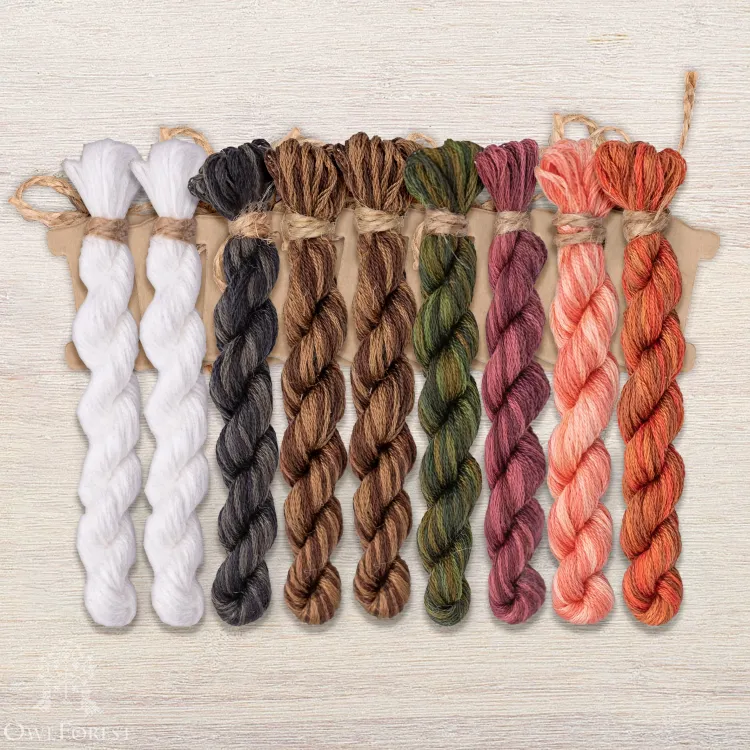 Набор ниток OwlForest для схемы «Ягодные тигры» (DMC)