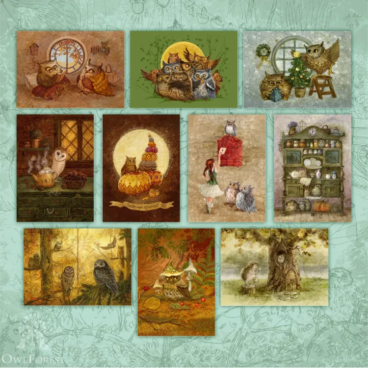 Набор открыток «Совы»