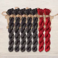 Набор ниток OwlForest для схемы «Красное и чёрное» (DMC)