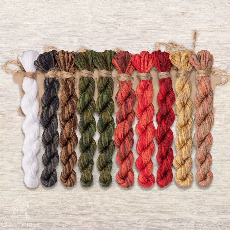 Набор ниток OwlForest для схемы «Красные кардиналы» (DMC)