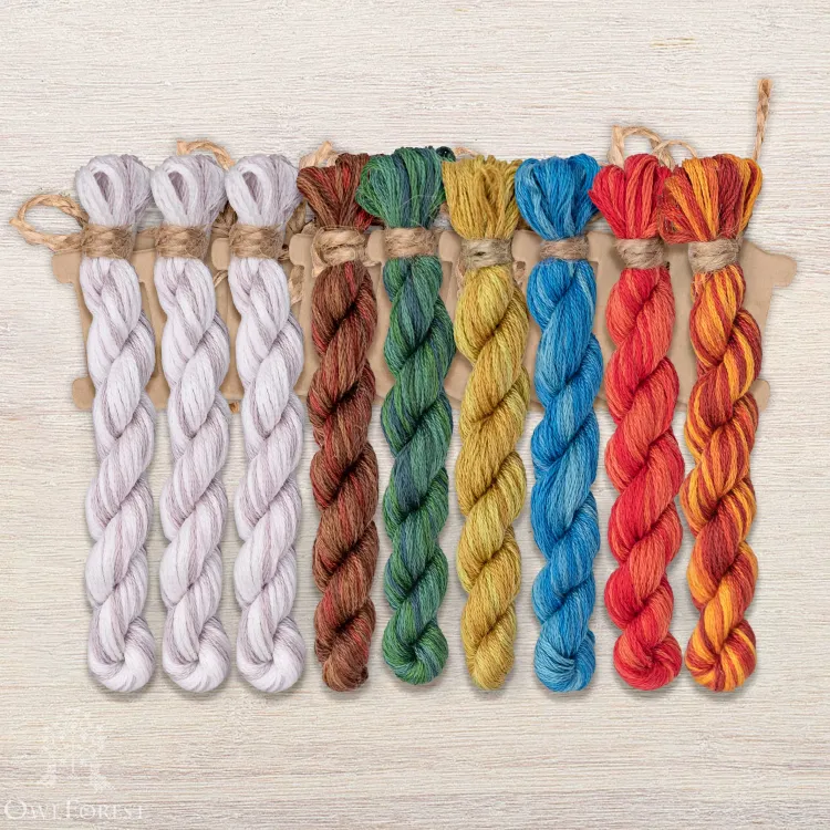 Набор ниток OwlForest для схемы «Кот и поэзия» (DMC)