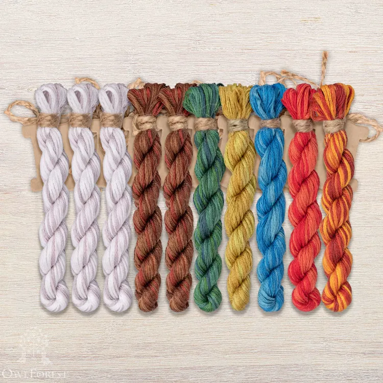 Набор ниток OwlForest для схемы «Кот и поэзия» (DMC)