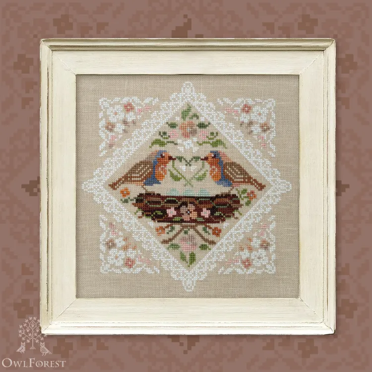 Схема для вышивания «Кружевные птички. Зарянки»