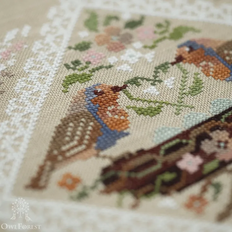 Схема для вышивания «Кружевные птички. Зарянки»