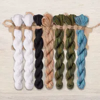 Набор ниток OwlForest для схемы «Медвежий Новый год. Белые медведи» (DMC)