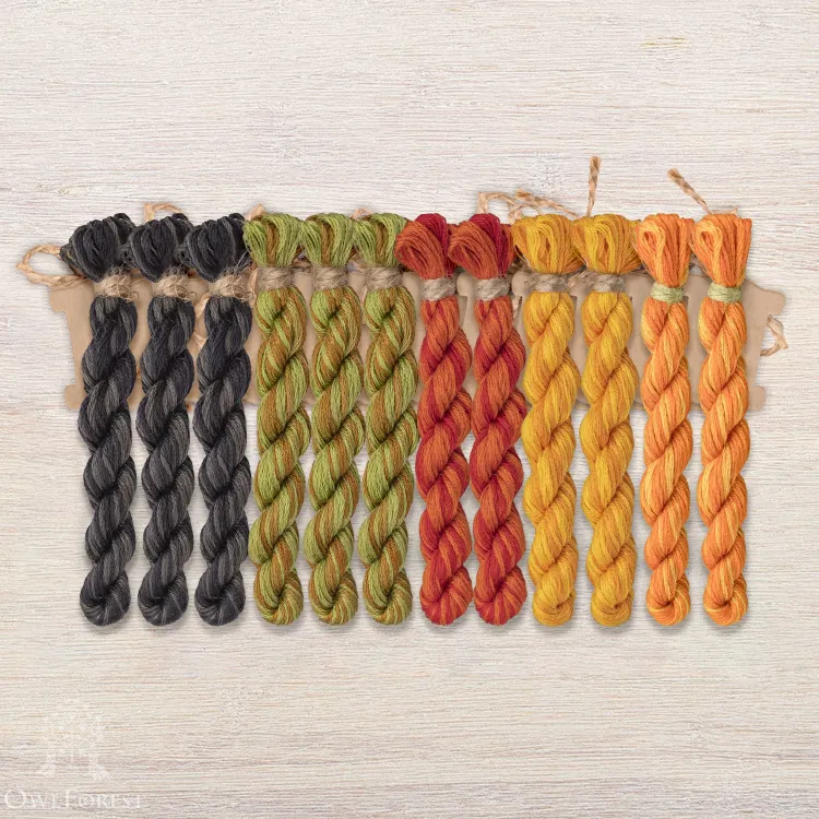 Набор ниток OwlForest для схемы «Тыквенный квакер» (DMC)