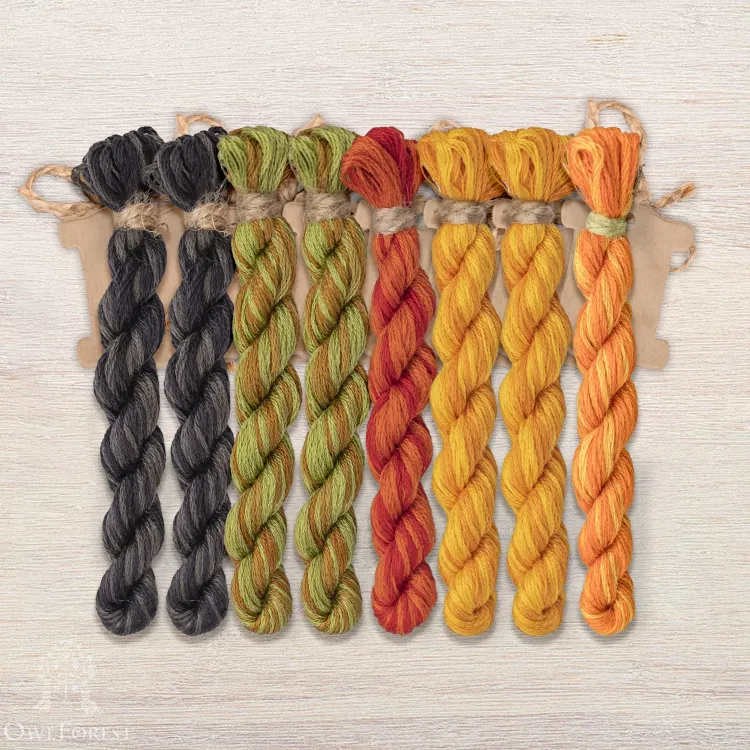 Набор ниток OwlForest для схемы «Тыквенный квакер» (DMC)