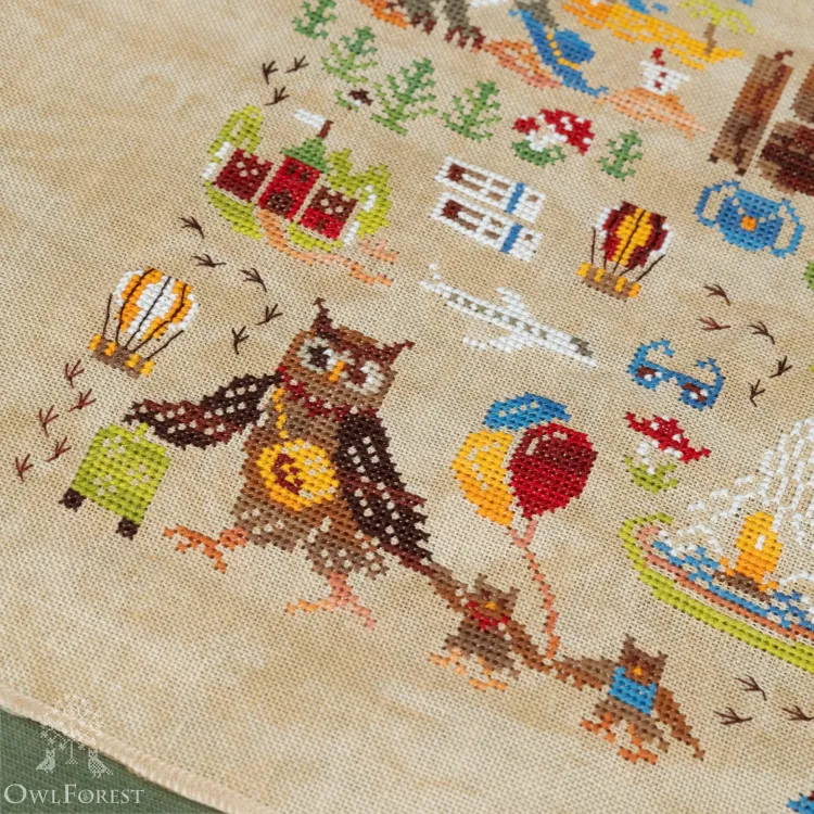 Схема для вышивания «Совы-путешественницы» 