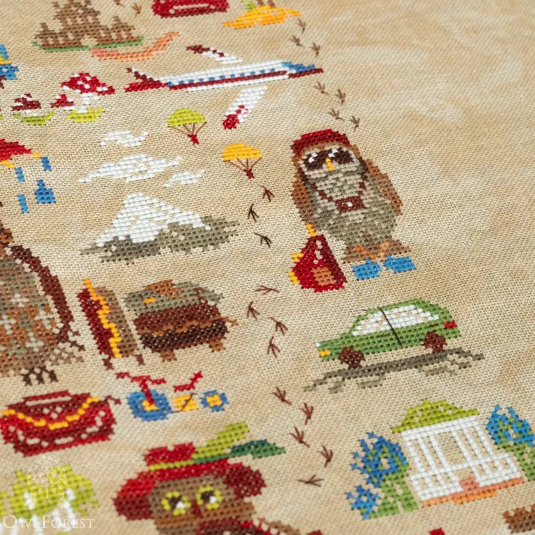 Схема для вышивания «Совы-путешественницы» 