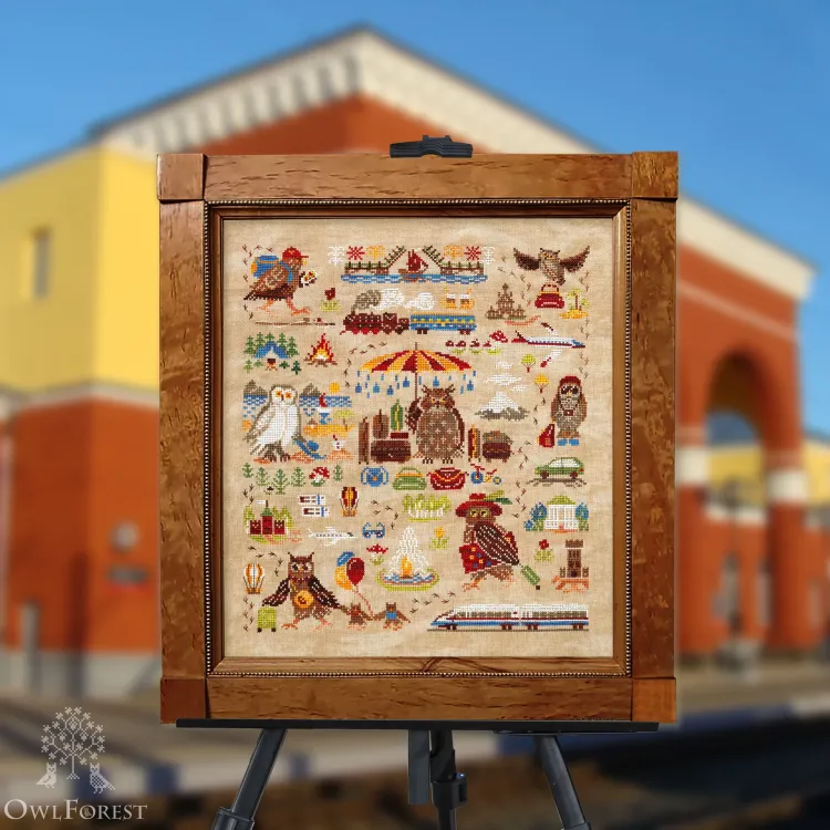 Схема для вышивания «Совы-путешественницы» 