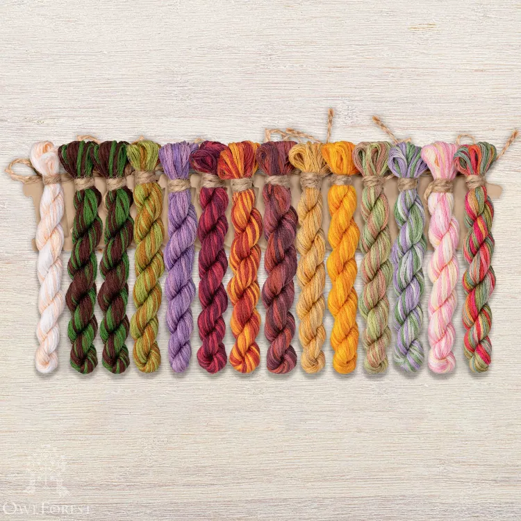 Набор ниток OwlForest для схемы «Осенние цветы» (DMC)