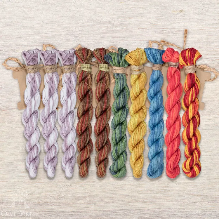 Набор ниток OwlForest для схемы «Кот и поэзия» (ПНК)