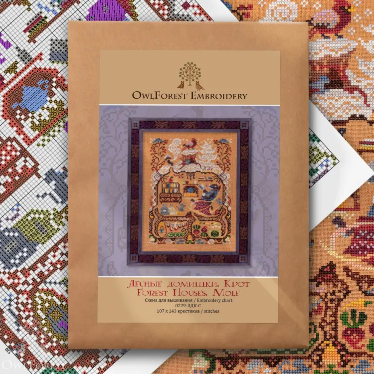 Схема для вышивания «Лесные домишки. Крот» 