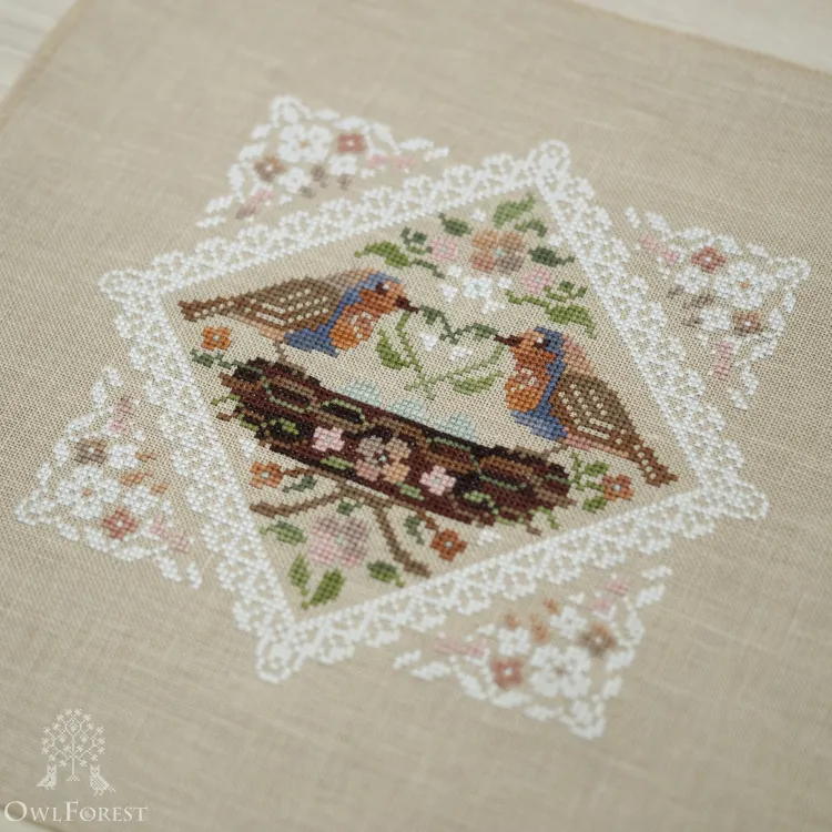 Электронная схема «Кружевные птички. Зарянки»