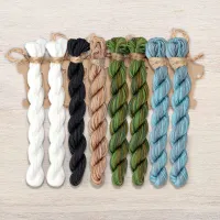 Набор ниток OwlForest для схемы «Медвежий Новый год. Белые медведи» (ПНК)