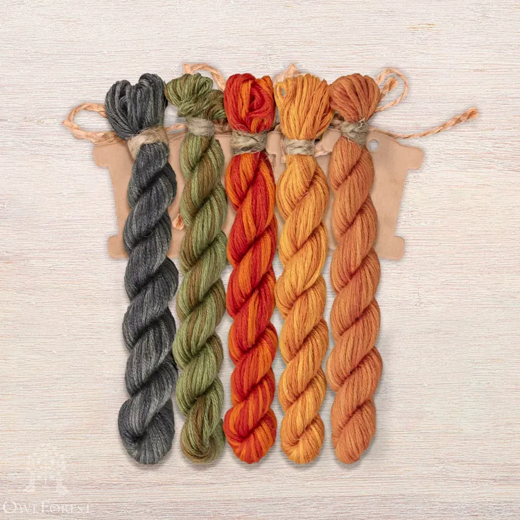Набор ниток OwlForest для схемы «Тыквенный квакер» (ПНК)