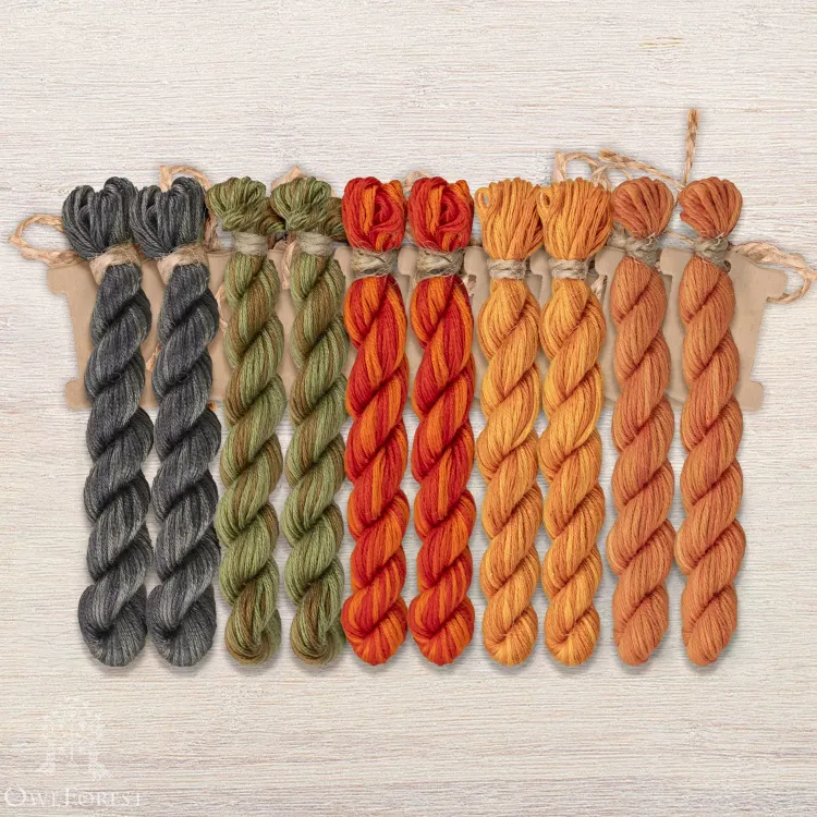 Набор ниток OwlForest для схемы «Тыквенный квакер» (ПНК)