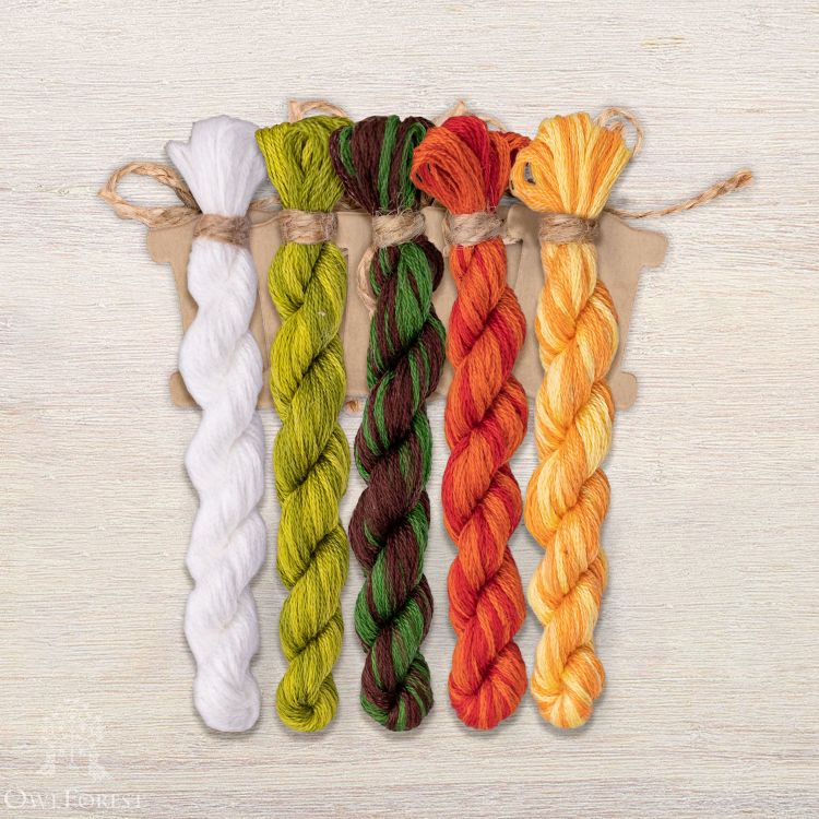 Набор ниток OwlForest для схемы «Морковный лес» (DMC)