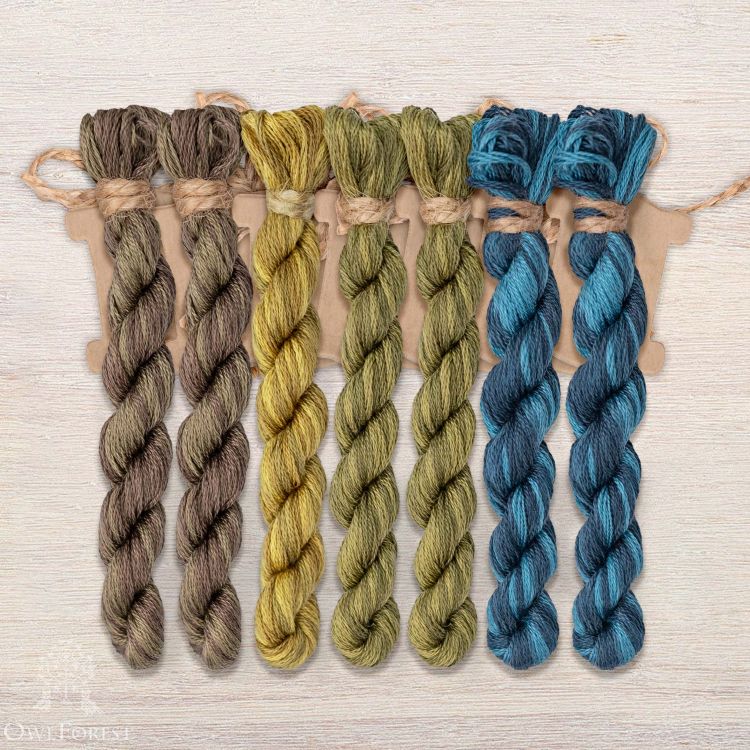 Набор ниток OwlForest для схемы «Хранители Дивного сада» (DMC)