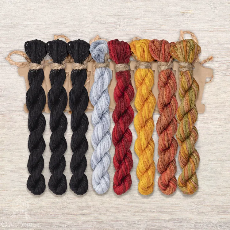 Набор ниток OwlForest для схемы «Лунная сова» (DMC)