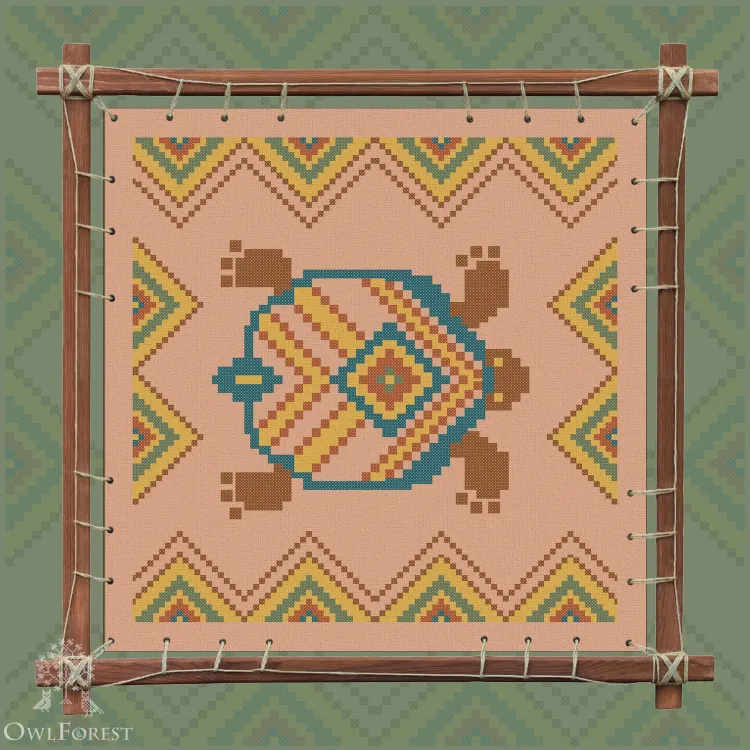 Печатная схема «Индейские мотивы. Черепаха» 5 цветов